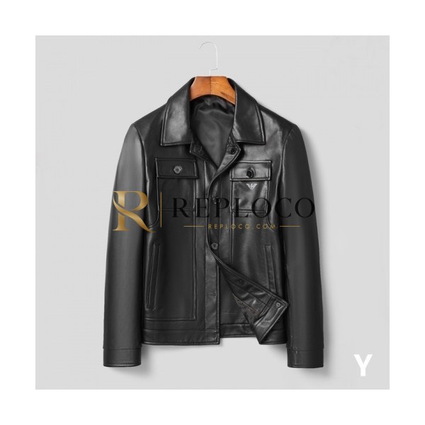 ✨[알마니]Armani 2020 Mens Classic Leather Jackets - 알마니 2020 남성 클래식 캐쥬얼 가죽 자켓 Arm0806x.Size(m - 3xl).블랙