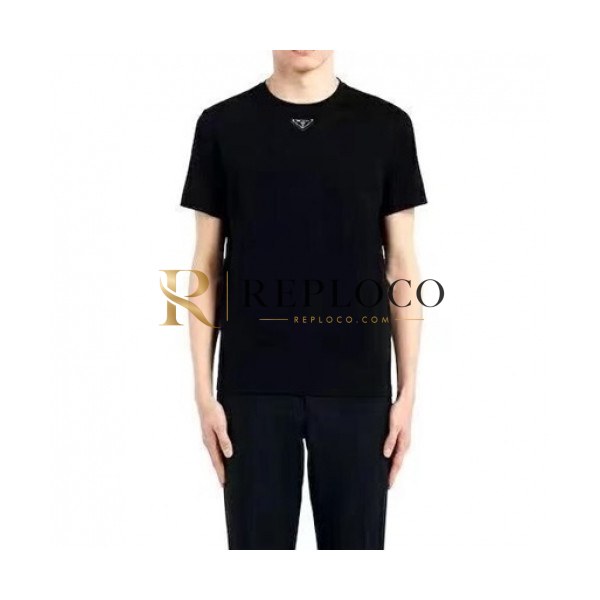 ✨Prada Mens Basic Logo Short Sleeved Tshirts Black - 프라다 2021 남성 베이직 로고 폴로 반팔티 Pra02255x Size(s - xl) 블랙
