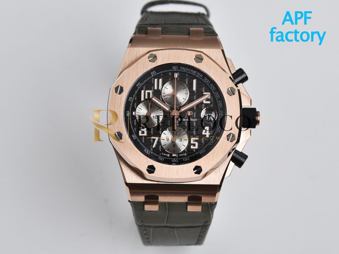 AP 로열 오크 오프쇼어 다이버 42mm 26470OR.OO.A125CR.01 APF 1:1 베스트 에디션 블랙 다이얼 레더 스트랩