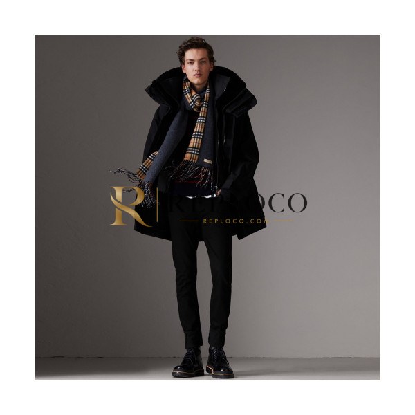 ✨Burberry 2019 Mens Logo Long Down Oversize Padding - 버버리 2019 남성 로고 롱다운 오버사이즈 패딩 Bur01039x.Size(s - xl).블랙