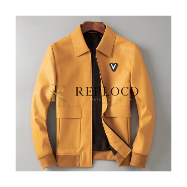 ✨Louis vuitton 2019 Mens Logo Leather Jacket - 루이비통 2019 남성 로고 가죽 자켓 Lou01400x.Size(m - 3xl).옐로우