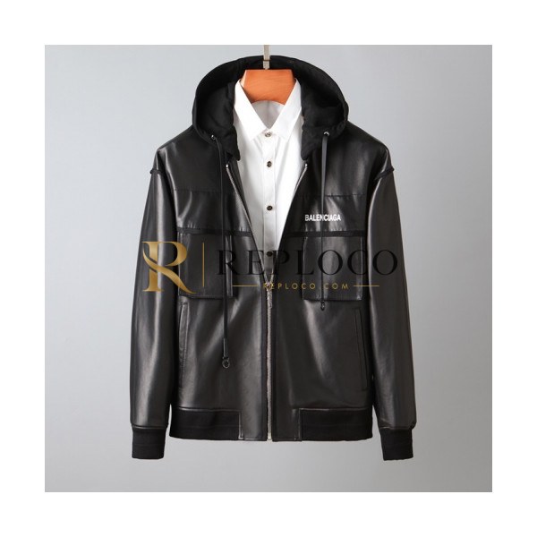 ✨Balenciaga Mens Logo Casual Leather Jackets Black - 발렌시아가 2021 남성 로고 캐쥬얼 가죽 재킷 Bal01236x Size(m - 3xl) 블랙