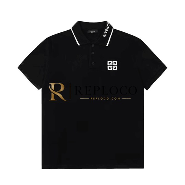 ✨Givenchy 2024 Mens Logo Polo Cotton Short Sleeved Tshirt - 지방시 남성 로고 폴로 코튼 반팔티 Giv0138x.Size(xs - l).블랙