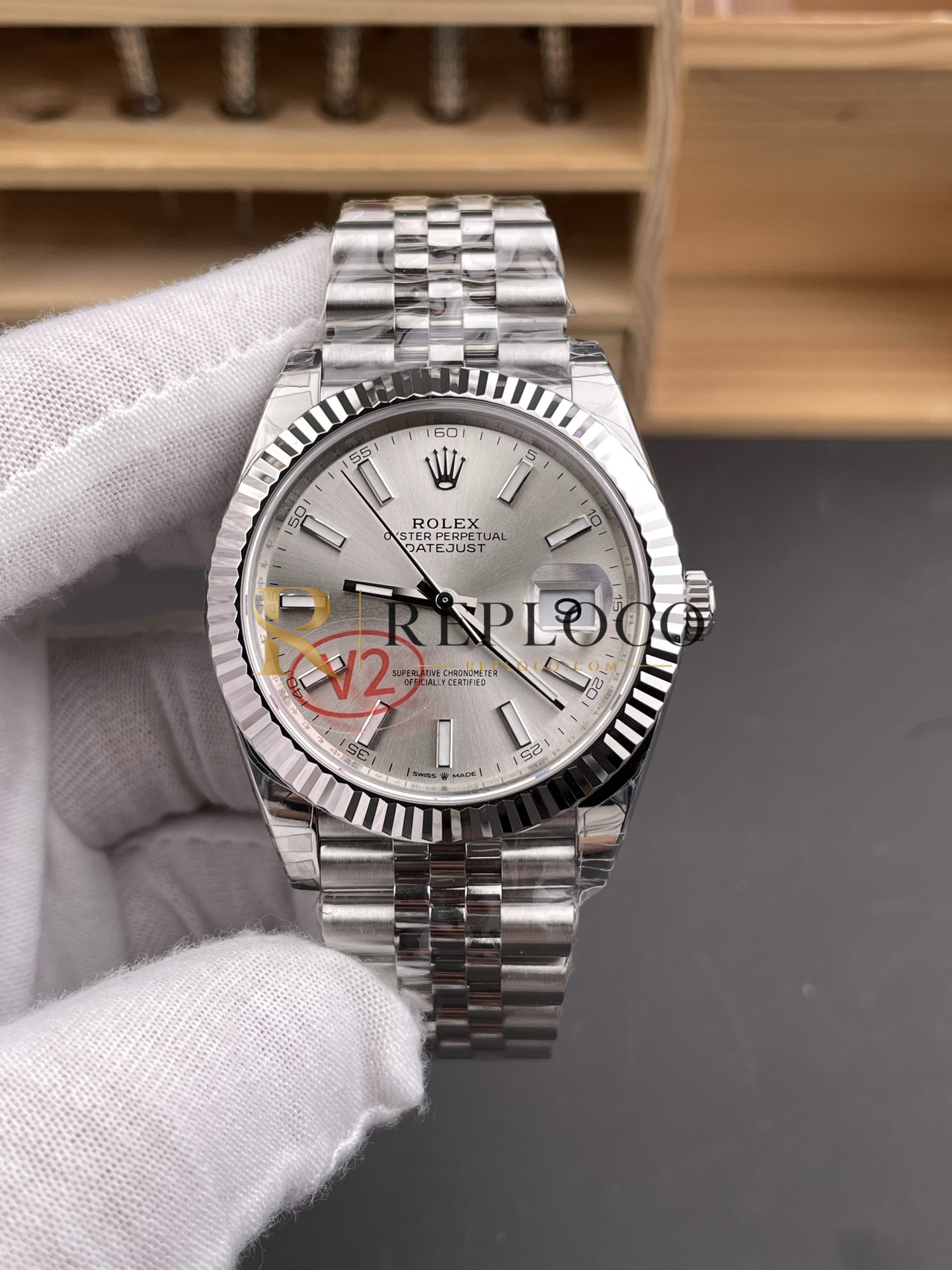 VS 공장 V2 롤렉스 데이토저스트 41mm 126334 실버 선버스트 다이얼 플루티드 베젤 쥬빌리 브레이슬릿 1:1 슈퍼클론 DD3235 무브먼트 - 이미지 2