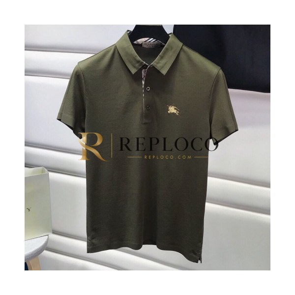 ✨Burberry 2019 Mens Embroidery Logo Polo Cotton Short Sleeved T-shirt - 버버리 남성 자수 로고 폴로 코튼 반팔티 Bur0668x.Size(m - 3xl).올리브