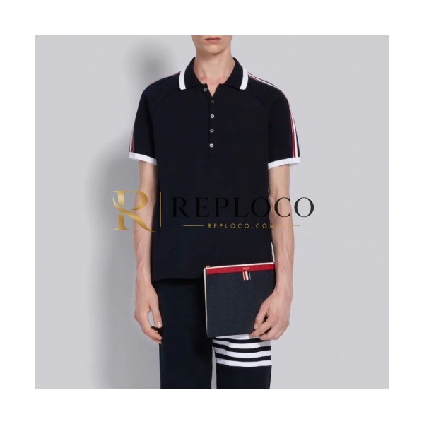✨[톰브라운]Thom Browne 2020 Mens Casual Cotton Short Sleeved Polo Tshirts - 톰브라운 2020 남성 로고 코튼 폴로 반팔티 Tho0768x.Size(s - 3xl).네이비