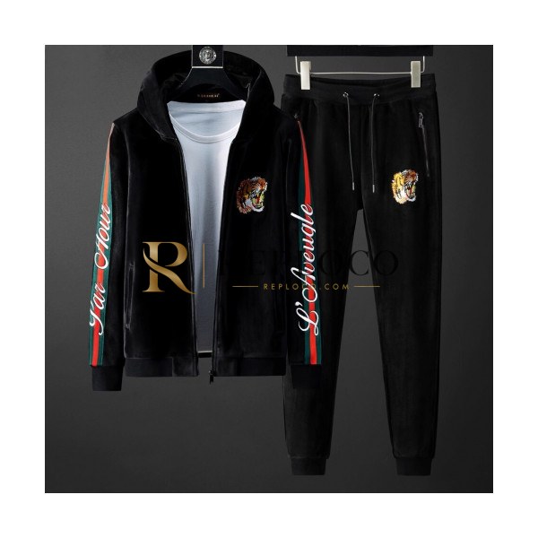✨[구찌]Gucci 2020 Mens Logo Casual Velvet Clothes&Pants - 구찌 2020 남성 로고 캐쥬얼 벨벳 트레이닝복&팬츠 Guc01952x.Size(m - 4xl).블랙