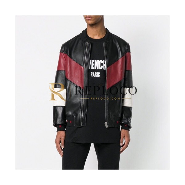 ✨Givenchy 2019 Mens Logo Casual Leather Jacket - 지방시 남성 로고 캐쥬얼 레더 자켓 Giv0244x.Size(m - 3xl).블랙