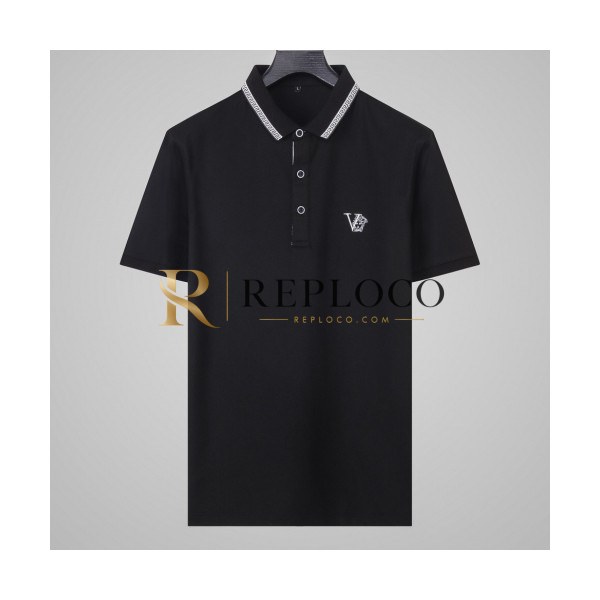 ✨[베르사체]Versace 2020 Mens Logo Silket Short Sleeved Polo Tshirts - 베르사체 2020 남성 메두사 실켓 폴로 반팔티 Ver0574x.Size(l - 4xl).블랙