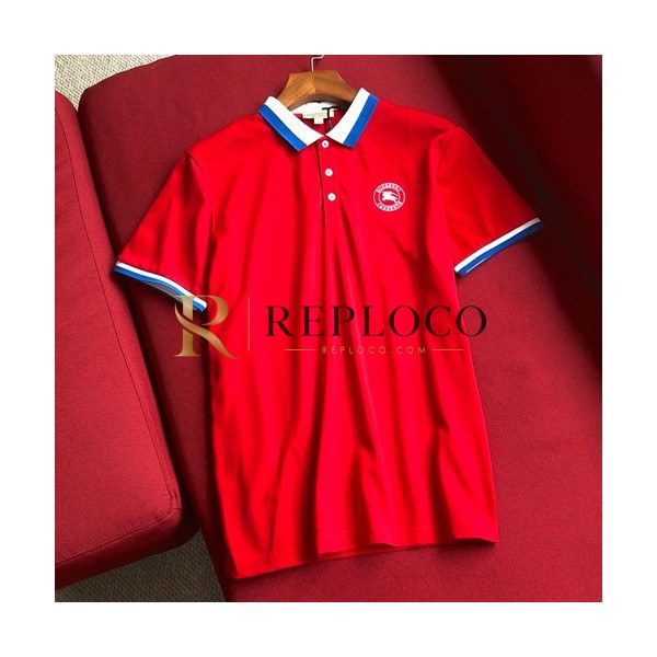 ✨Burberry 2019 Mens Logo Polo Cotton Short Sleeved Tshirt - 버버리 남성 로고 폴로 코튼 반팔티 BurTS0051.Size(m- 3xl).레드