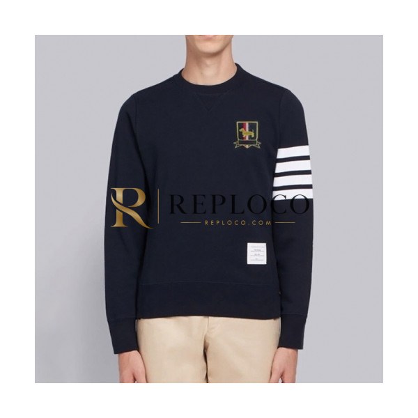 ✨[톰브라운]Thom Browne 2021 Mens Strap Crew-neck Cotton Tshirts - 톰브라운 2021 남성 스트랩 크루넥 코튼 긴팔티 Thom01241x.Size(1 - 4).네이비