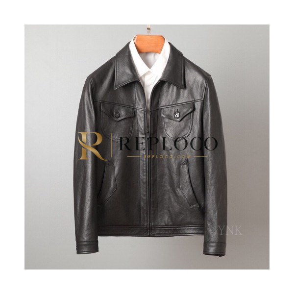 ✨[루이비통]Louis vuitton 2020 Mens Logo Leather Jackets - 루이비통 2020 남성 로고 가죽 자켓 Lou02411x.Size(m - 3xl).블랙