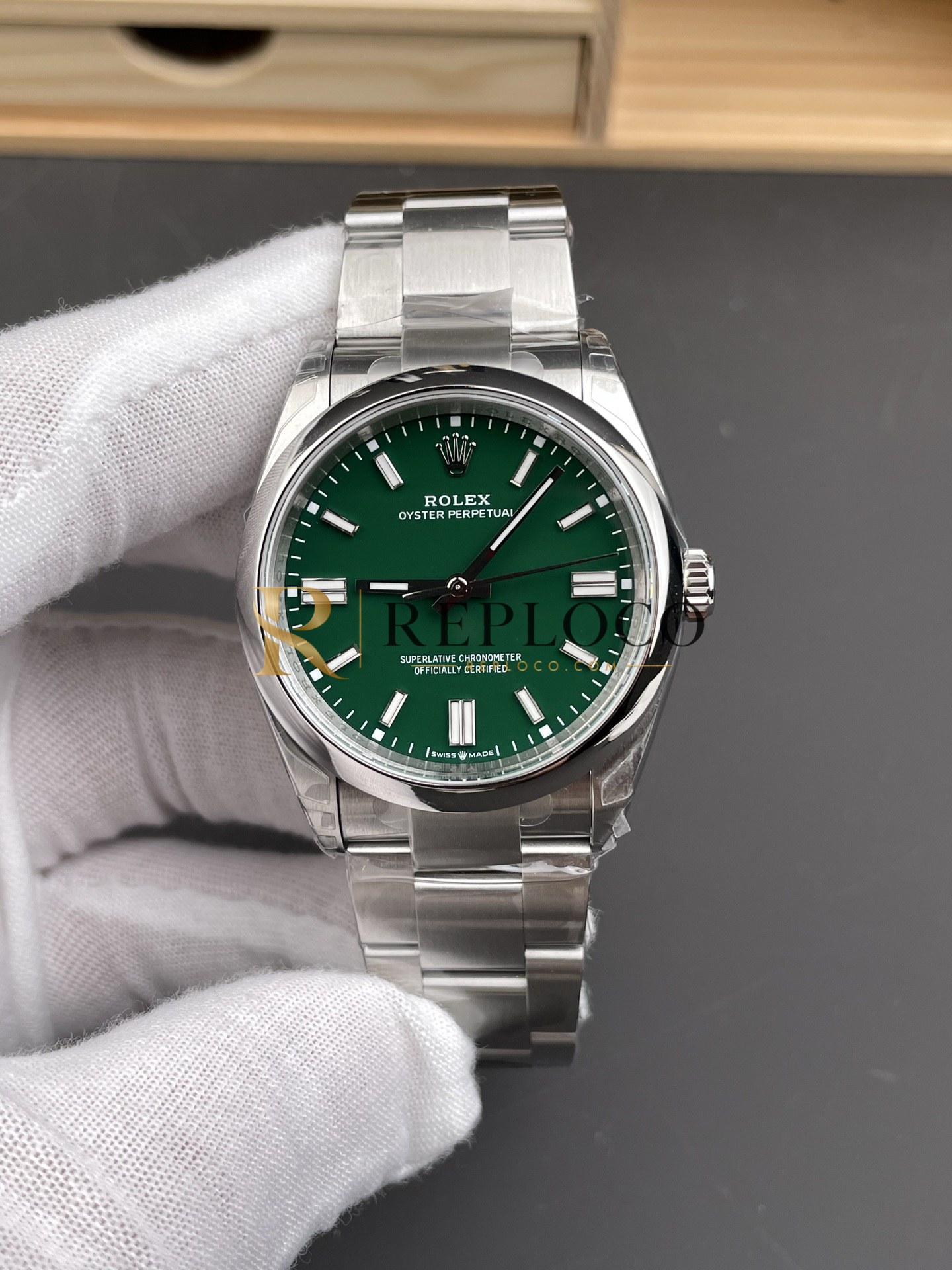 VS 공장 롤렉스 오이스터 퍼페츄얼 36mm 126000 롤렉스 그린 래커 다이얼 스무스 베젤 오이스터 브레이슬릿 1:1 슈퍼클론 DD3230 무브먼트