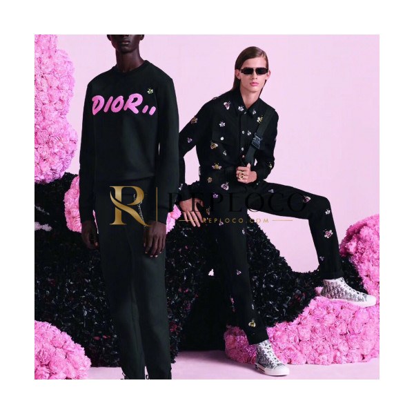 ✨Dior 2019 Mens Embroidery Honeybee Suit Pants - 디올 남성 꿀벌 자수 슈트 팬츠 Dio0208x.Size(29 - 36).블랙