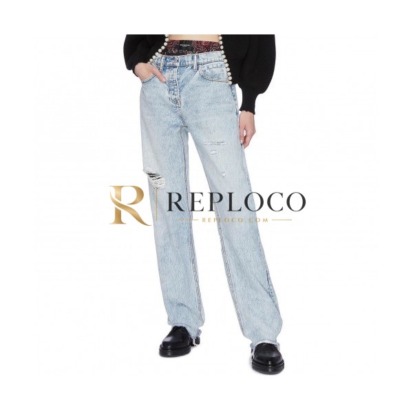✨[매장판]Alexsander Wang 2020 Womens Logo Classic Denim Pants - 알렉산더왕 2020 여성 로고 클래식 데님 팬츠 Alw0110x.Size(25 - 30).블루