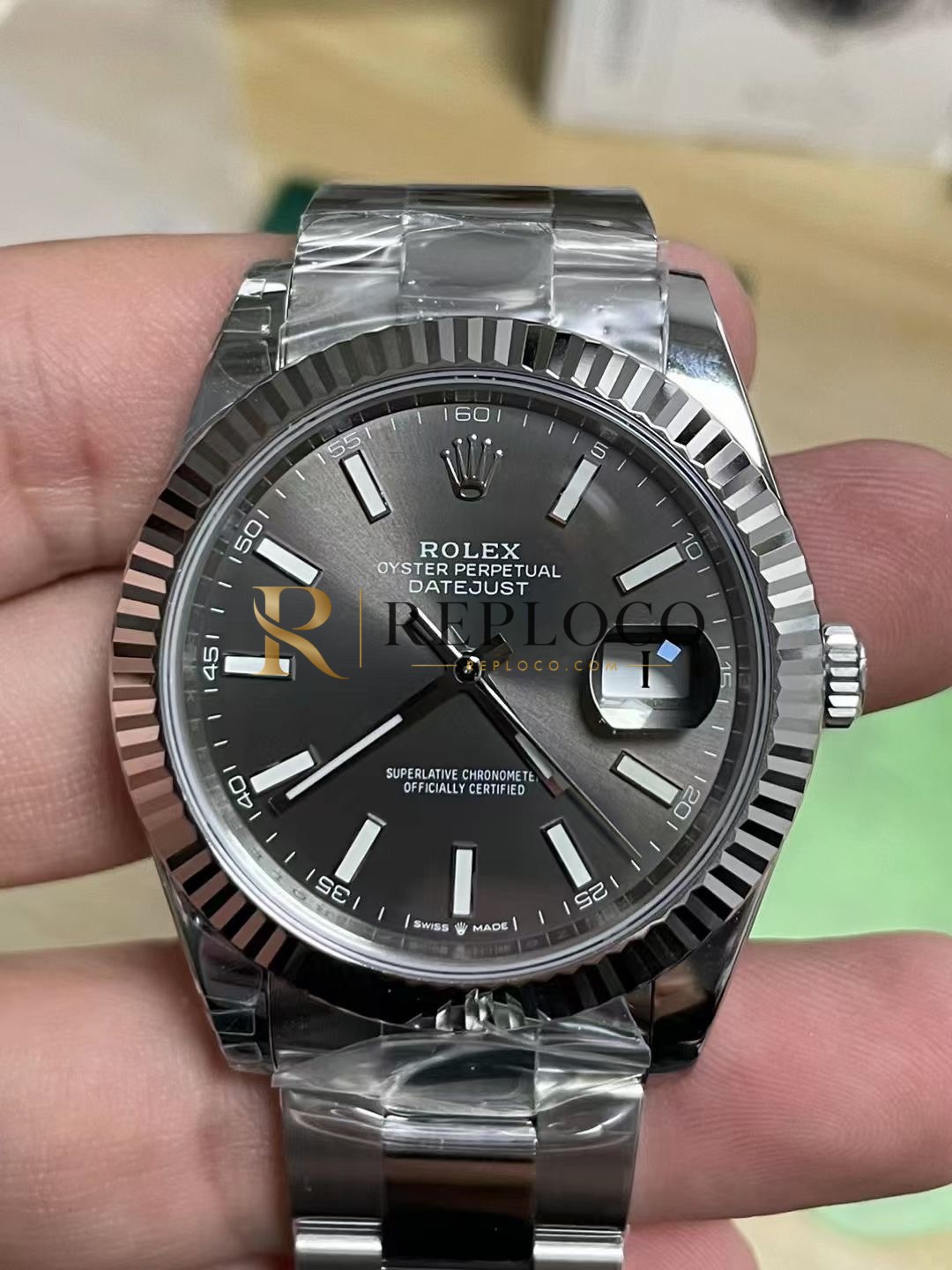 VS 공장 롤렉스 데이트저스트 41mm 126334 선버스트 슬레이트 그레이 다이얼 플루티드 베젤 오이스터 브레이슬릿 1:1 슈퍼클론 DD3235 무브먼트