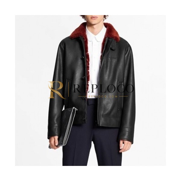 ✨[루이비통]Louis vuitton 2020 Mens Logo Leather Jackets - 루이비통 2020 남성 로고 가죽 자켓 Lou02488x.Size(s - xl).블랙