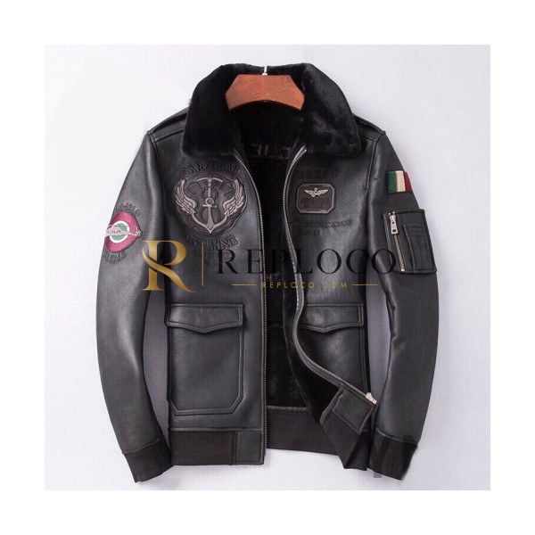 ✨Armani 2019 Mens Casual Leather Jacket - 알마니 2019 남성 캐쥬얼 가죽 자켓 Arm0480x.Size(m - 3xl).블랙