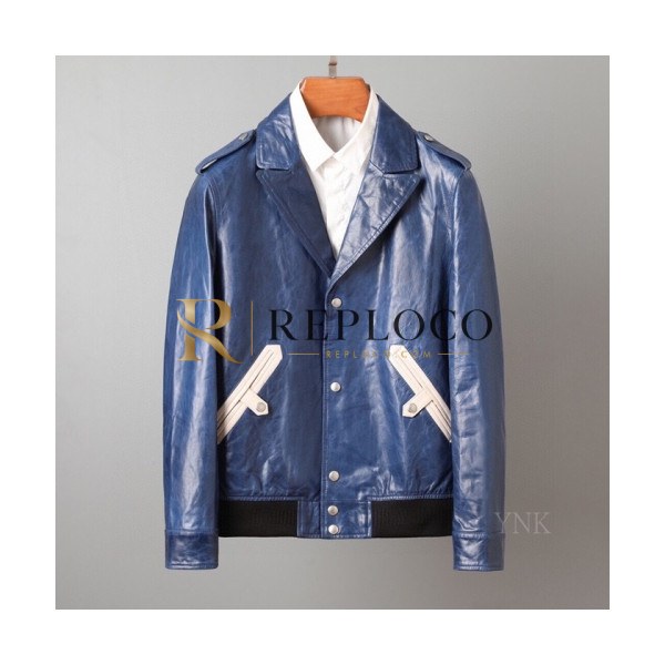 ✨[1:1]Saint Laurent 2020 Mens Classic Leather Jackets - 입생로랑 2020 남성 클래식 가죽 자켓 Ysl0105x.Size(m - 3xl).블루