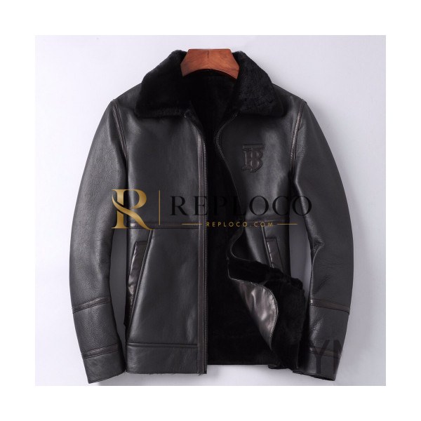 ✨Burberry 2019 Mens Casual Leather Jacket - 버버리 2019 남성 캐쥬얼 가죽 자켓 Bur01448x.Size(l - 4xl).블랙