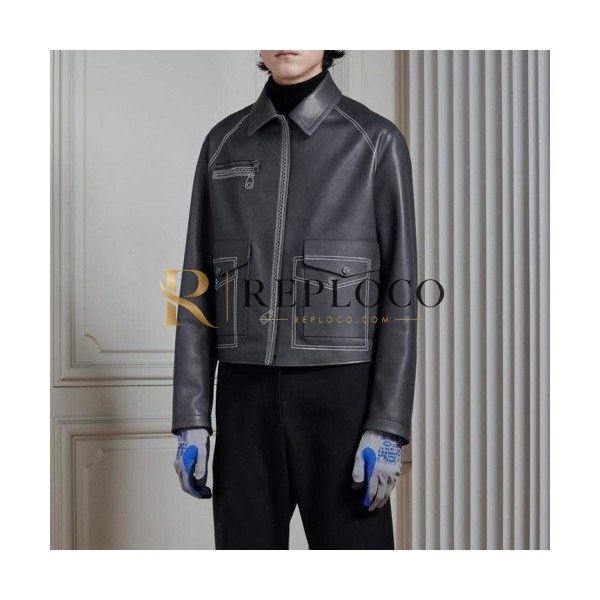 ✨[루이비통]Louis vuitton 2020 Mens Logo Leather Jackets - 루이비통 2020 남성 로고 가죽 자켓 Lou02245x.Size(m - 3xl).블랙