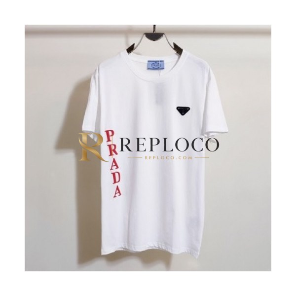 ✨Prada Mens Basic Logo Short Sleeved Tshirts White - 프라다 2021 남성 베이직 로고 폴로 반팔티 Pra02287x Size(s - 2xl) 화이트