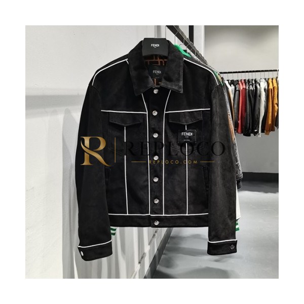 ✨Fendi Mens Casual Zip-up Leather Jackets Black - 펜디 2021 남성 캐쥬얼 집업 가죽 자켓 Fen01061x Size(m - 3xl) 블랙