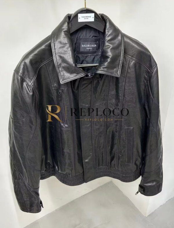 ✨Balenciaga Mens Casual Leather Jackets Black - 발렌시아가 2022 남성 캐쥬얼 가죽 자켓 Bal0130x Size(S - XL) 블랙