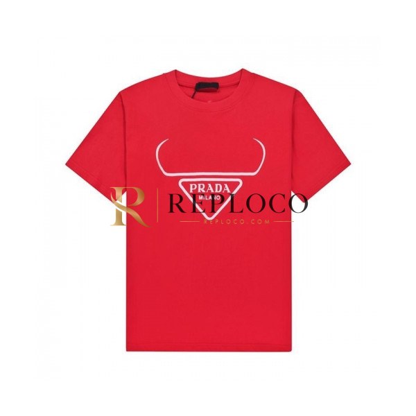 ✨Prada Mens Basic Logo Short Sleeved Tshirts Red - 프라다 2021 남성 베이직 로고 폴로 반팔티 Pra02269x Size(xs - l) 레드