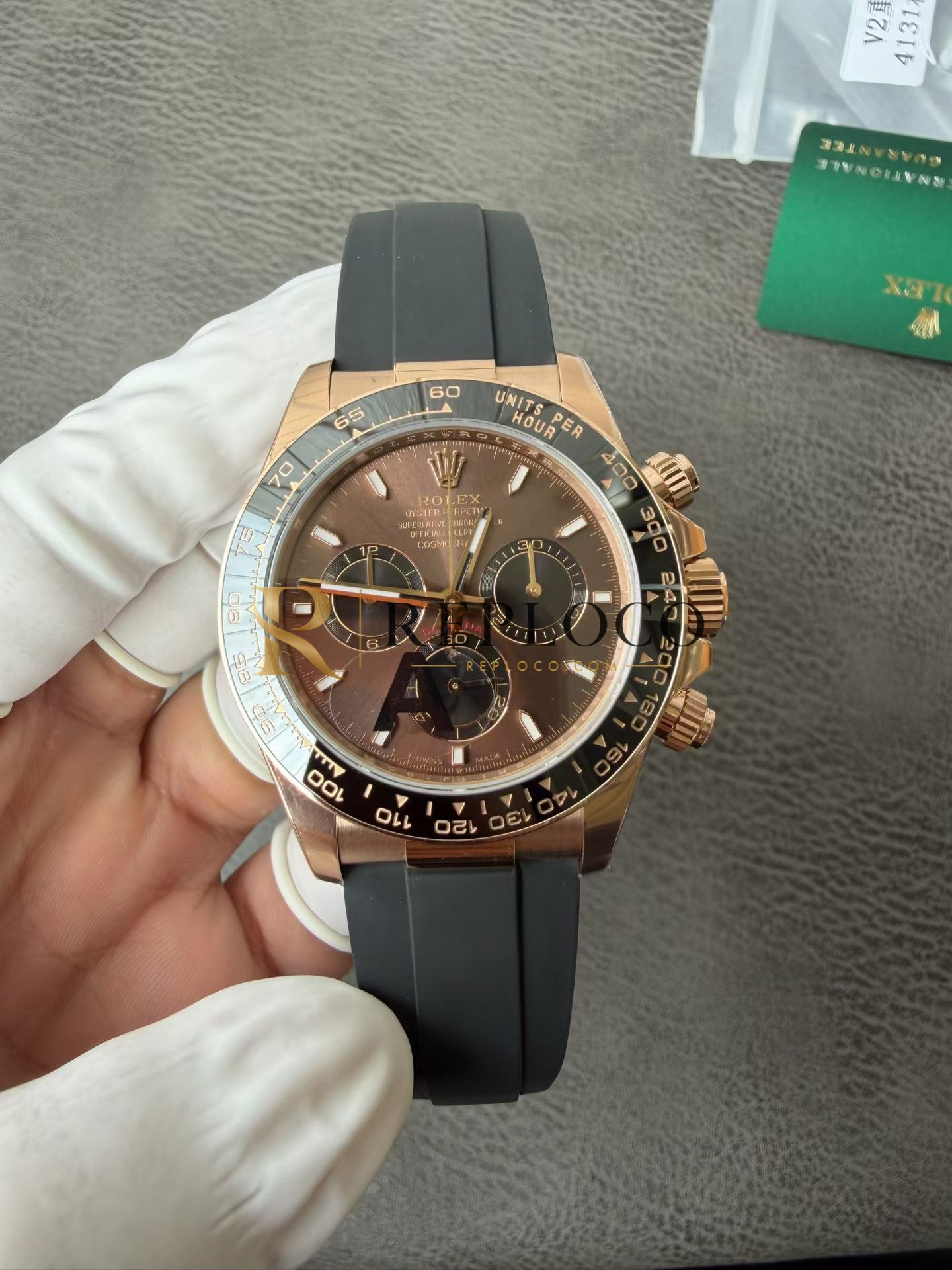 VS 공장 롤렉스 코스모그래프 데이토나 40mm 126515LN 에버로즈 골드 초콜릿 다이얼 러버 스트랩 1:1 슈퍼클론 DD4131 무브먼트
