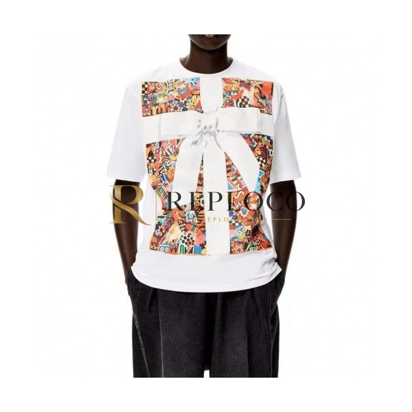 ✨Loewe Unisex Smile Short Sleeved Tshirts White - 로에베 2021 남/녀 폴로 반팔티 Loe0539x Size(xs - m) 화이트