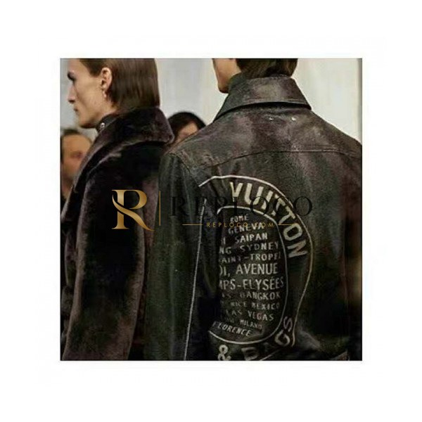 ✨[루이비통]Louis vuitton 2020 Mens Logo Leather Jackets - 루이비통 2020 남성 로고 가죽 자켓 Lou02445x.Size(m - 3xl).블랙