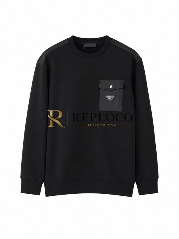✨Prada Mens Crew-neck Cotton Tshirts - 프라다 남성 로고 크루넥 코튼 긴팔티 Pra02449x