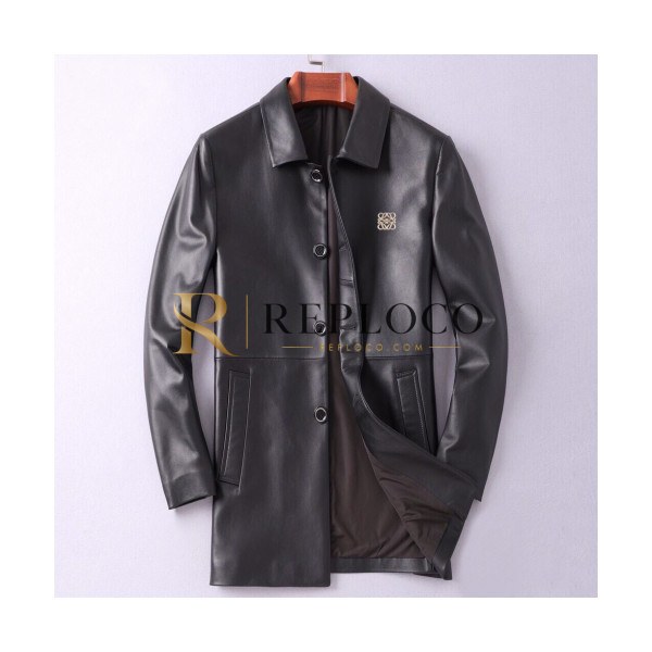 ✨Loewe 2019 Mens Causal Leather Jacket - 로에베 2019 남성 캐쥬얼 가죽 자켓 Loe0092x.Size(m - 3xl).블랙