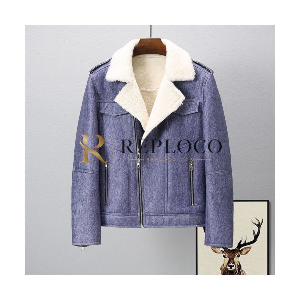 ✨Louis vuitton Mens Logo Leather Jackets Blue - 루이비통 2021 남성 로고 가죽 자켓 Lou03818x Size(m - 3xl) 블루