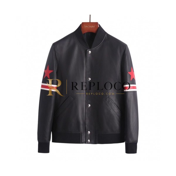 ✨Givenchy 2019 Mens Logo Casual Leather Jacket - 지방시 남성 로고 캐쥬얼 레더 자켓 Giv0212x.Size(m - 3xl).블랙