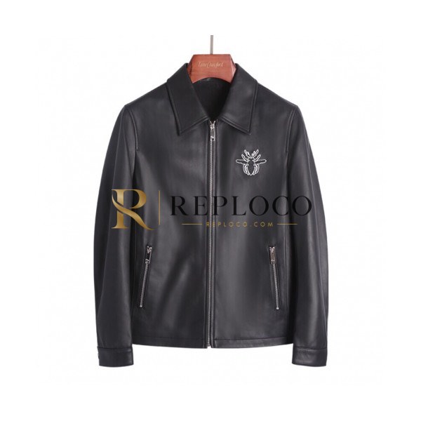 ✨Dior 2019 Mens Logo Leather Jacket - 디올 2019 남성 레더자켓 Dio0346x.Size(m - 3xl).블랙