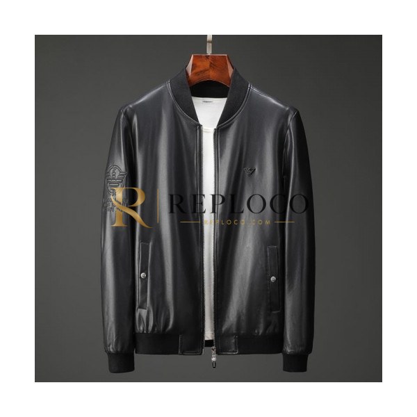 ✨[알마니]Armani 2020 Mens Logo Casual Leather Jackets - 알마니 2020 남성 로고 캐쥬얼 가죽 자켓 Arm0777x.Size(m - 3xl).블랙
