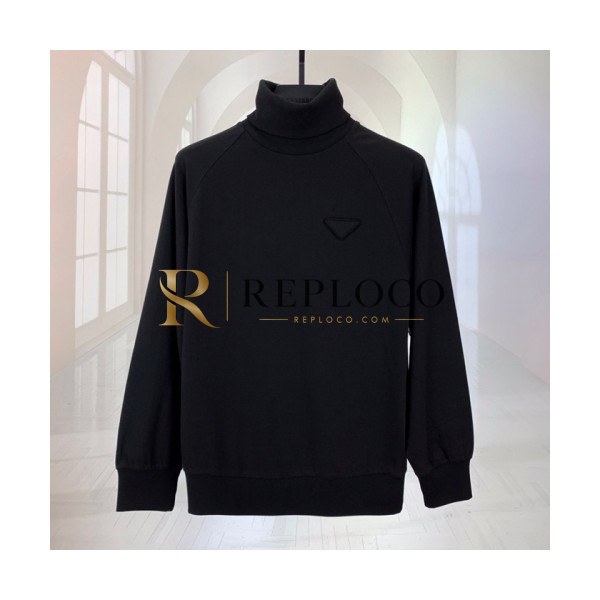 ✨[프라다]Prada 2020 Mens Turtle-neck Cotton Tshirts - 프라다 2020 남성 로고 터틀넥 코튼 긴팔티 Pra01216x.Size(s - xl).블랙