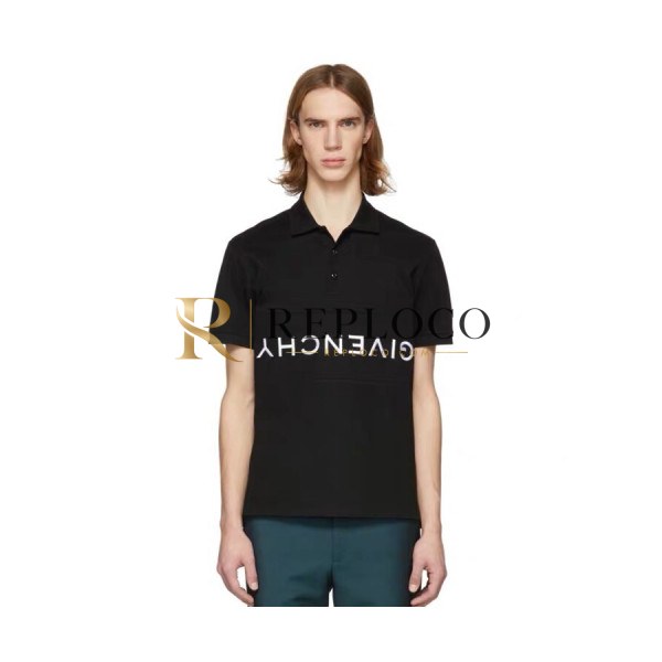 ✨Givenchy 2019 Mens Logo Polo Cotton Short Sleeved Tshirt - 지방시 남성 로고 폴로 코튼 반팔티 Giv0116x.Size(xs - xl).블랙