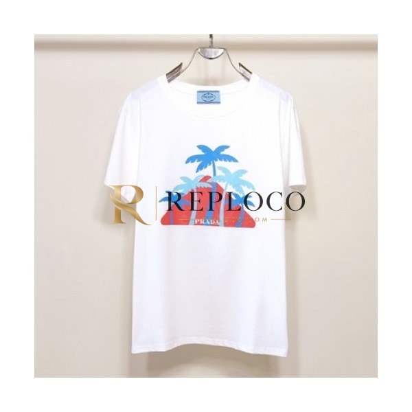 ✨Prada Mens Basic Logo Short Sleeved Tshirts White - 프라다 2021 남성 베이직 로고 폴로 반팔티 Pra02288x Size(s - 2xl) 화이트