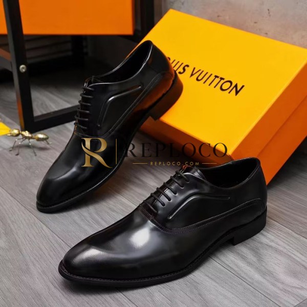 ✨Louis Vuitton 2024 Mens Leather Oxford Shoes,LOUS1082 - 루이비통 2024 남성용 레더 옥스퍼드 슈즈,Size(240-275),블랙