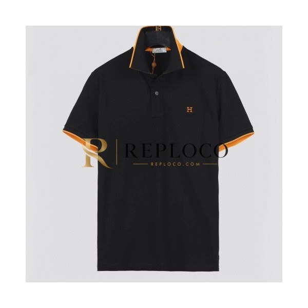 ✨Hermes 2020 Mens Crew-neck Silket Short Sleeved Polo Tshirts - 에르메스 2020 남성 크루넥 실켓 폴로 반팔티 Her0420x.Size(m - 2xl).블랙
