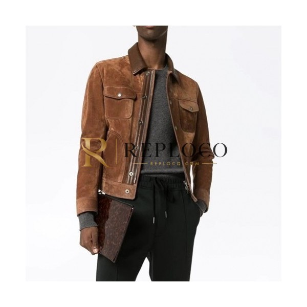 ✨Tom Ford Mens Logo Casual Leather Jacket Camel - 톰포드 2021 남성 로고 캐쥬얼 자켓 Tomf0027x Size(m - 3xl) 카멜