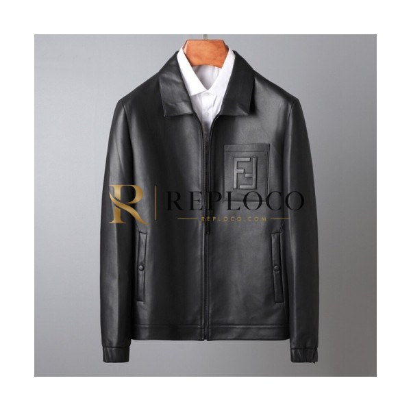 ✨Fendi 2020 Mens Casual Zip-up Leather Jacket - 펜디 2020 남성 캐쥬얼 집업 가죽 자켓 Fen0877x.Size(m - 3xl).블랙