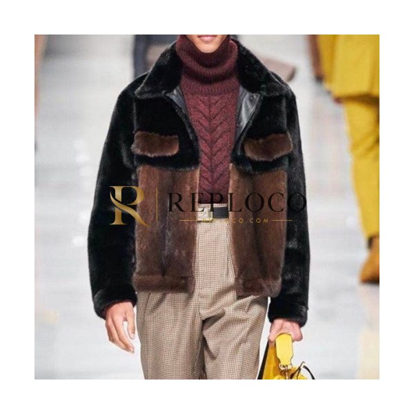 ✨Fendi Mens Casual Leather Jackets Black - 펜디 2021 남성 캐쥬얼 밍크 자켓 Fen01090x Size(s - 2xl) 블랙