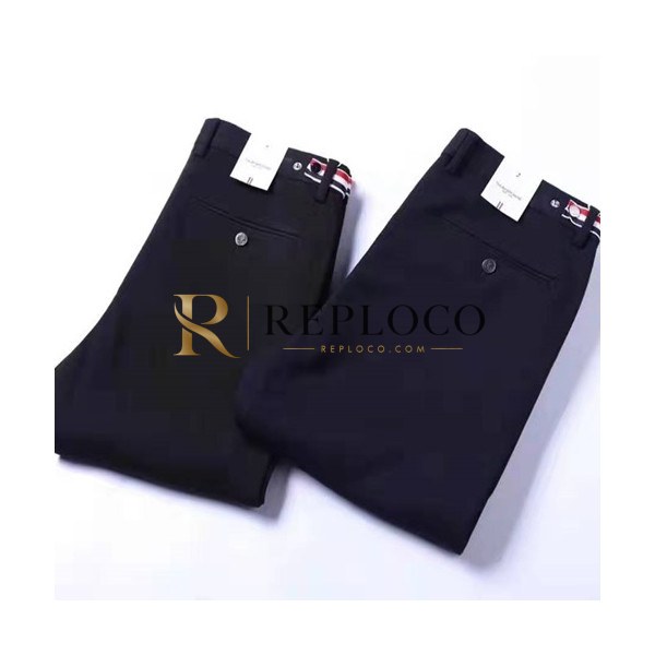 ✨Thom Browne 2019 Mens Logo Casual Suit Pants - 톰브라운 남성 로고 캐쥬얼 슬랙스 Tho0116x.Size(30 - 38).블랙/네이비