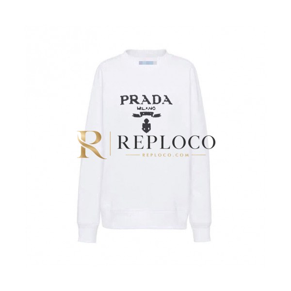 ✨Prada Mens Crew-neck Cotton Tshirts White - 프라다 2021 남성 로고 크루넥 코튼 긴팔티 Pra02525x Size(m - 3xl) 화이트