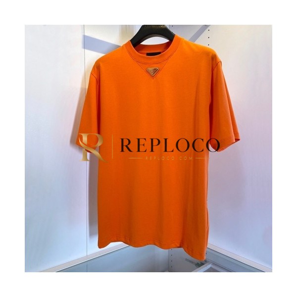 ✨Prada Mens Basic Logo Short Sleeved Tshirts Orange - 프라다 2021 남성 베이직 로고 폴로 반팔티 Pra02323x Size(s - 2xl) 오렌지
