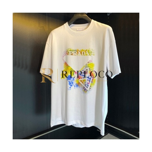 ✨Prada Mens Basic Logo Short Sleeved Tshirts White - 프라다 2021 남성 베이직 로고 폴로 반팔티 Pra02266x Size(m - 3xl) 화이트